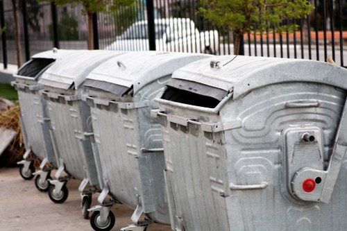 Investigator inspecting a commercial waste site